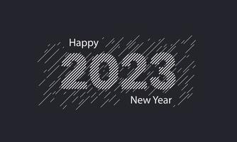 feliz año nuevo 2023 diseño tipográfico. ilustración de logotipo adecuada para fondo, banner, tarjeta de felicitación, etc. vector