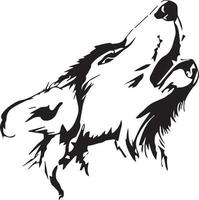 diseño de logotipo de ilustración de cabeza de lobo. arte vectorial de la mascota lobo. imagen simétrica frontal de un lobo que parece peligroso.cara de lobo vector