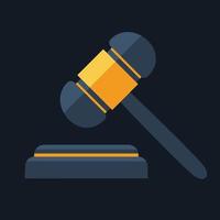 Judge Wood Hammer vector illustration, auction, flat design, judgment, auction icon can be used for web and mobile