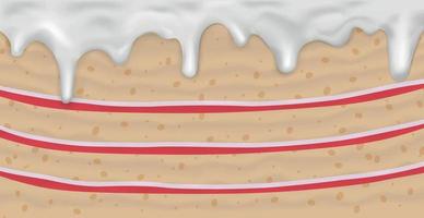 pastel de capa de fondo panorámico, textura de comida - vector