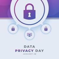 Happy Data Privacy Day January Celebration Vector Design Illustration. Template for Background, Poster, Banner, Advertising, Greeting Card or Print Design Element