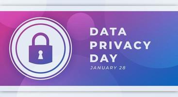 Happy Data Privacy Day January Celebration Vector Design Illustration. Template for Background, Poster, Banner, Advertising, Greeting Card or Print Design Element