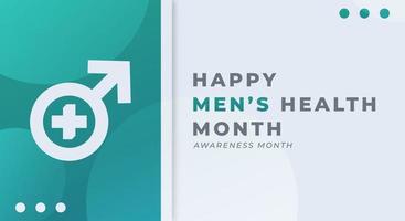 Happy Men's Health Month June Celebration Vector Design Illustration. Template for Background, Poster, Banner, Advertising, Greeting Card or Print Design Element