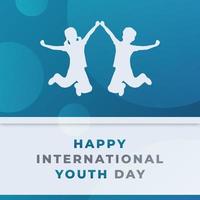 Happy International Youth Day August Celebration Vector Design Illustration. Template for Background, Poster, Banner, Advertising, Greeting Card or Print Design Element