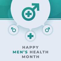 Happy Men's Health Month June Celebration Vector Design Illustration. Template for Background, Poster, Banner, Advertising, Greeting Card or Print Design Element