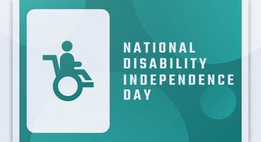 Happy National Disability Independence Day July Celebration Vector Design Illustration. Template for Background, Poster, Banner, Advertising, Greeting Card or Print Design Element