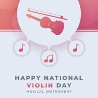 feliz día nacional del violín celebración de diciembre ilustración de diseño vectorial. plantilla para fondo, afiche, pancarta, publicidad, tarjeta de felicitación o elemento de diseño de impresión vector