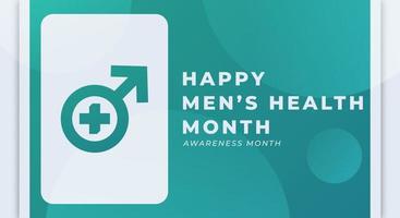 Happy Men's Health Month June Celebration Vector Design Illustration. Template for Background, Poster, Banner, Advertising, Greeting Card or Print Design Element