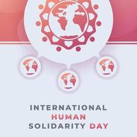 Happy International Human Solidarity Day December Celebration Vector Design Illustration. Template for Background, Poster, Banner, Advertising, Greeting Card or Print Design Element