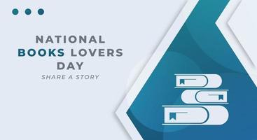 Happy National Book Lovers Day August Celebration Vector Design Illustration. Template for Background, Poster, Banner, Advertising, Greeting Card or Print Design Element