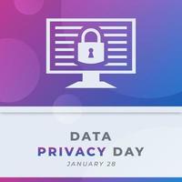 Happy Data Privacy Day January Celebration Vector Design Illustration. Template for Background, Poster, Banner, Advertising, Greeting Card or Print Design Element