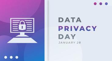 Happy Data Privacy Day January Celebration Vector Design Illustration. Template for Background, Poster, Banner, Advertising, Greeting Card or Print Design Element