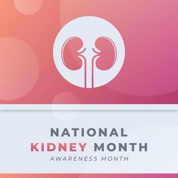 ilustración de diseño de vector de celebración de mes de riñón nacional feliz. plantilla para fondo, afiche, pancarta, publicidad, tarjeta de felicitación o elemento de diseño de impresión
