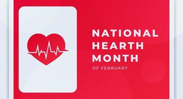 Happy National Heart Month February Celebration Vector Design Illustration. Template for Background, Poster, Banner, Advertising, Greeting Card or Print Design Element