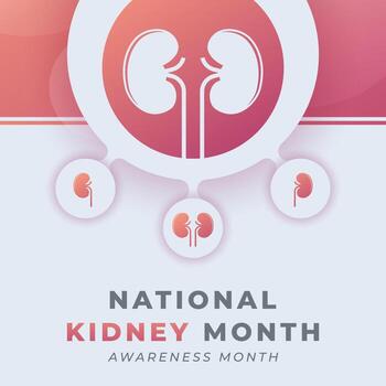 ilustración de diseño de vector de celebración de mes de riñón nacional feliz. plantilla para fondo, afiche, pancarta, publicidad, tarjeta de felicitación o elemento de diseño de impresión