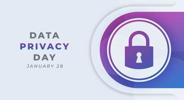 Happy Data Privacy Day January Celebration Vector Design Illustration. Template for Background, Poster, Banner, Advertising, Greeting Card or Print Design Element