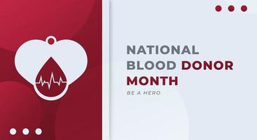 Happy National Blood Donor Month January Celebration Vector Design Illustration. Template for Background, Poster, Banner, Advertising, Greeting Card or Print Design Element