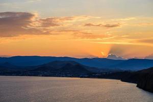 sunrise over mountains photo