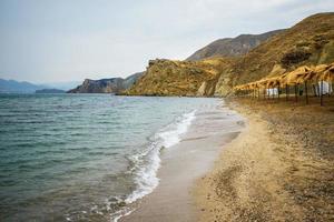 sea beach and the umbrellas photo