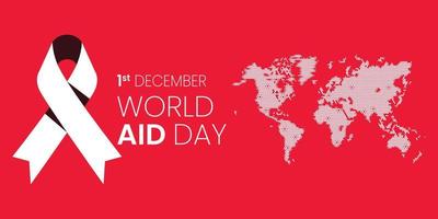 December 1. World AIDS Day poster. Awareness ribbon. Vector illustration