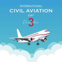 día internacional de la aviación civil. ilustración vectorial vector