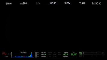 visualización de la pantalla del monitor de grabación y texto de información detallada y aislado. foto