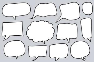 Hand drawn set of speech bubbles isolated . Doodle set element. Vector illustration.