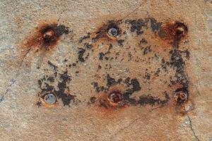 Old rusty textured metal surface. Conception of aging and decay photo