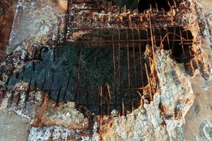 Old rusty textured metal surface. Conception of aging and decay photo