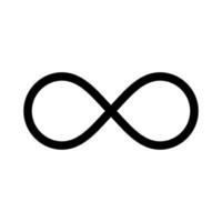 Infinite, infinity symbol icon in line style design isolated on white background. Editable stroke. vector