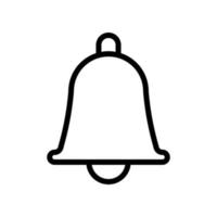 Notification bell icon in line style design isolated on white background. Editable stroke. vector