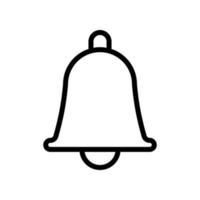 Notification bell icon in line style design isolated on white background. Editable stroke. vector