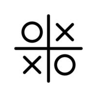 Tic-tac-toe game symbol icon in line style design isolated on white background. Editable stroke. vector