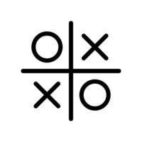 Tic-tac-toe game symbol icon in line style design isolated on white background. Editable stroke. vector