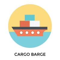 Trendy Cargo Barge vector