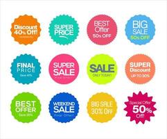 Sale stickers and tags colorful collection vector illustration