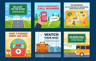 Traveling Safety Tips Social Media vector