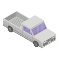 Custom white pickup icon, isometric style vector