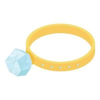 icono de anillo de diamantes, estilo isométrico vector