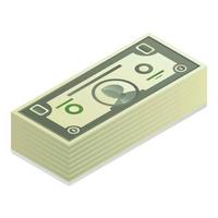 Dollar pack icon, isometric style vector