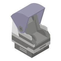 Baby car seat icon, isometric style vector