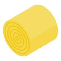 Wheat roll icon, isometric style vector