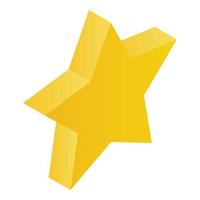 Gold star icon, isometric style vector