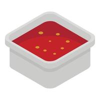 icono de salsa roja, estilo isométrico vector