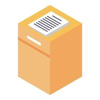 Room drawer icon, isometric style vector