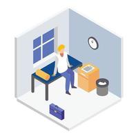 Rest room icon, isometric style vector