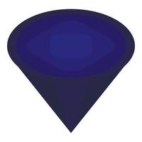 Blue crystal gem icon, isometric style vector