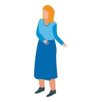 Woman manager icon, isometric style vector