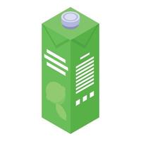 Lime juice package icon, isometric style vector