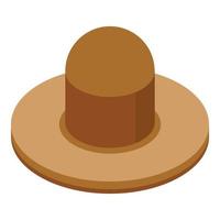 Woman hat icon, isometric style vector